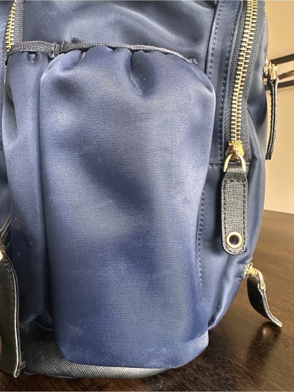 Navy Maelort & Co Ring Equestrian Backpack with Gold Hardware